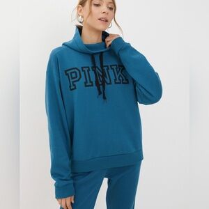 Victoria Secret Cowl Neck Blue Hoodie